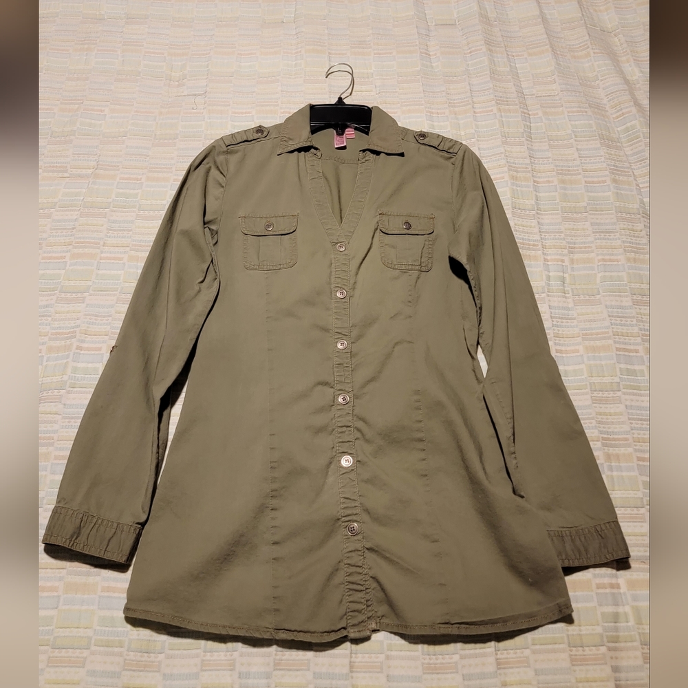 100% cotton shirt green color M-size